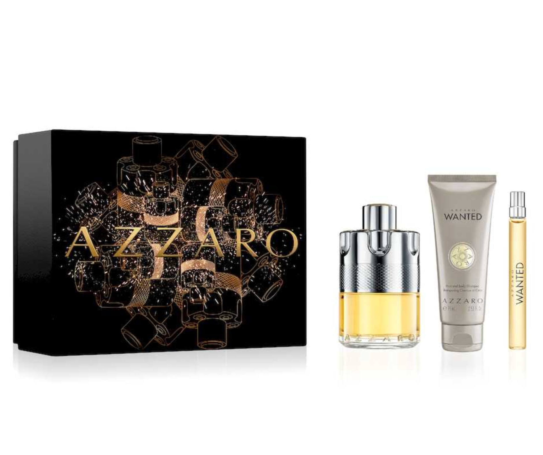 Azzaro Wanted 3-Piece Gift Set for Men - 100ML Eau de Toilette Spray, 75ML Hair & Body Shampoo & 10ML Travel Spray | Perfect for Gifts, Travel & Daily Fragrance Refresh