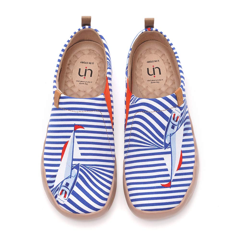 UIN Women's Slip On Sneakers - Comfortable Knit Loafers with Artistic Painting | Soft Walking Shoes for Women | Perfect for Casual Wear, Travel & Daily Comfort