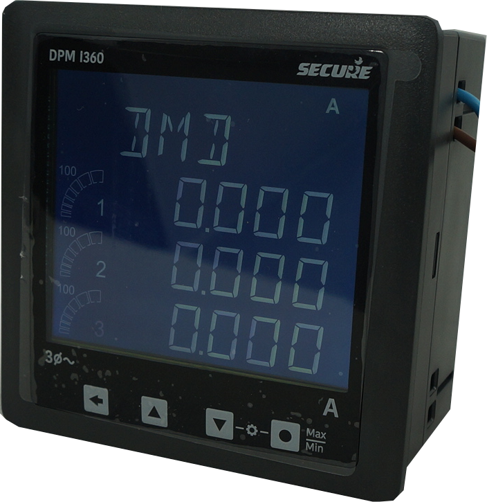 DPM96I360 2 - 96mm x 96mm LCD Digital AC Ammeter for 3 Phase (0-6 Amp CT Inputs) | High Accuracy 0.5% | 40-300VAC/DC Supply | IP54/IP65 Rated | Ideal for Industrial Power Monitoring & Electrical Panel Installations