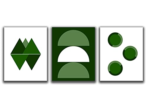 Mid Century Modern Wall Art - Set of 3 Abstract Minimalist Prints (8x10