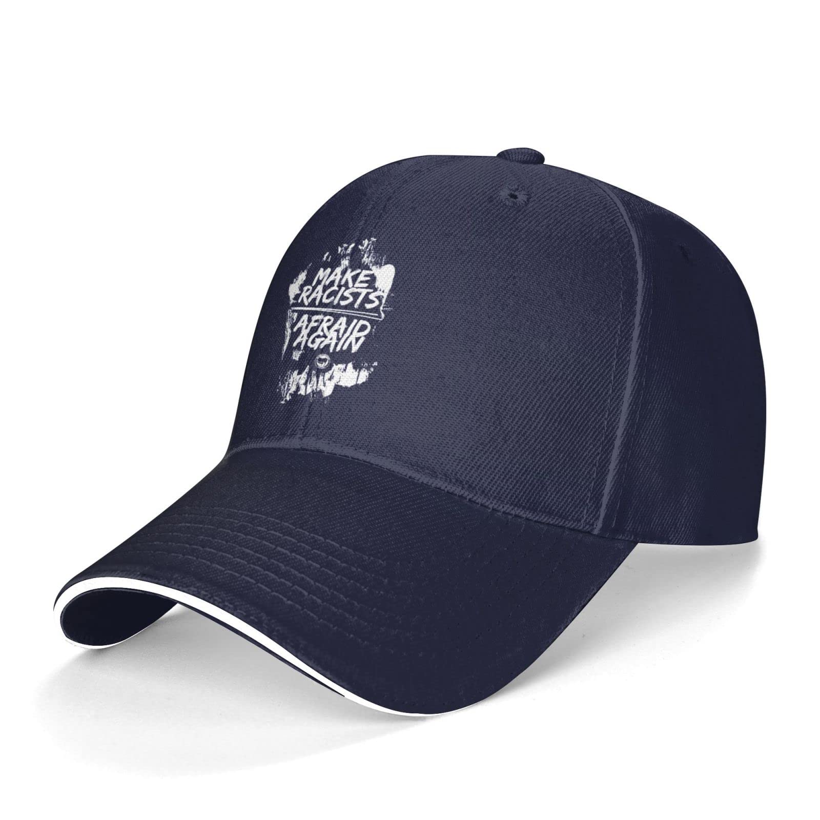 Make Racists Afraid Again Baseball Cap - Unisex Adjustable Dad Hat - Black Cotton Vintage Style - Perfect for Protests, Political Rallies & Everyday Wear