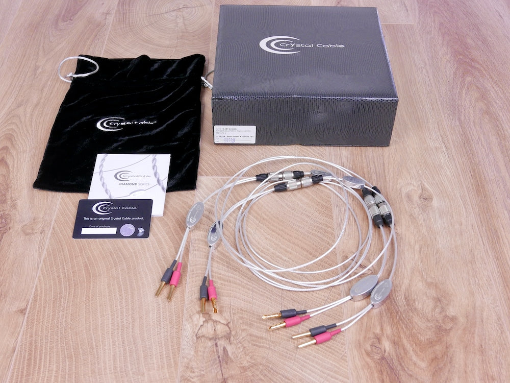Premium CrystalSpeak Micro Diamond 2.0m Speaker Cable with Spade Terminations - High-End Audio for Home Theater & Hi-Fi Systems