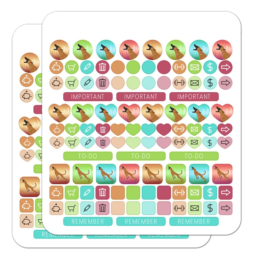 Belgian Malinois Dog Bite Training Planner & Calendar Stickers - Scrapbooking, Journaling, DIY Craft Supplies for Dog Trainers & Pet Lovers - Perfect for Agility Training Logs, Pet Memory Books & Bullet Journals