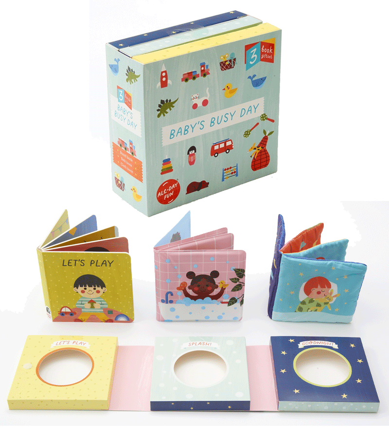 Happy Yak Baby's Busy Day 3 Mini Book Set - Interactive Learning Books for Toddlers, Early Childhood Development, Perfect for Playtime & Bedtime Reading