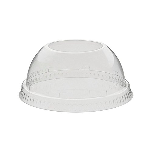 DCC16LCDH - Clear Cappuccino Dome Sipper Lids for Coffee Cups | BPA-Free Plastic Drink Lids | Perfect for Hot/Cold Beverages, Takeout, Cafes & Restaurants