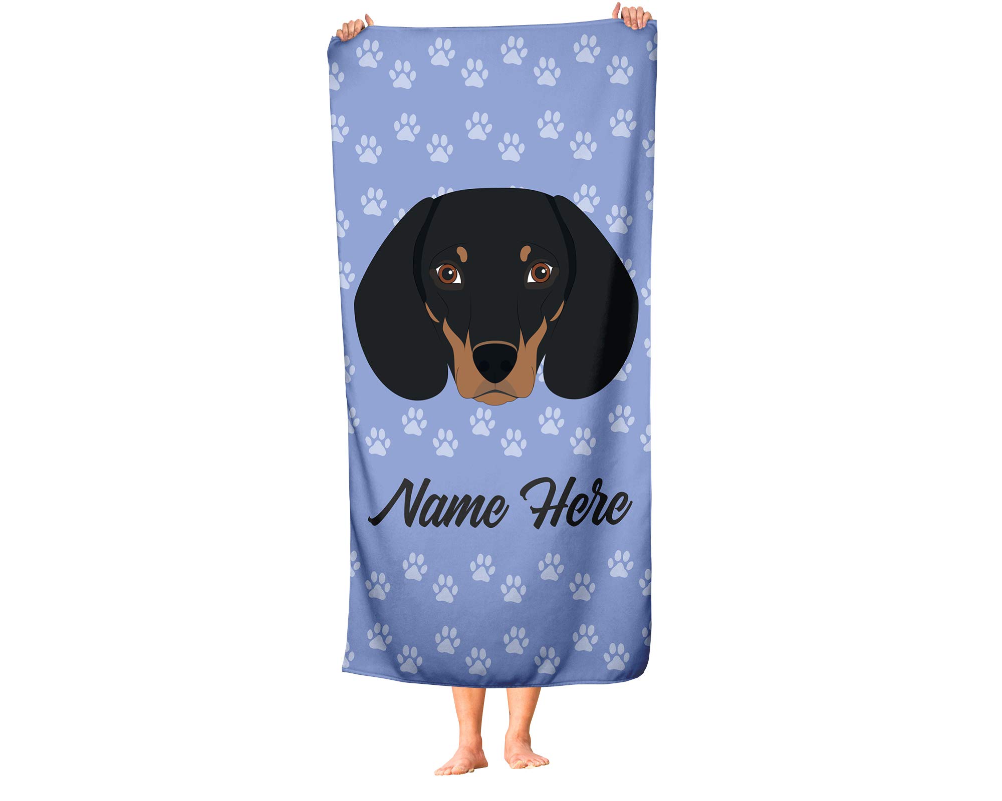 Custom Dachshund Face Beach & Bath Towels - Large & Medium Sizes - Personalized Wiener Dog Towels for Adults & Kids - Perfect for Travel, Pool, Spa & Home Use