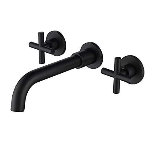 Vintage Wall Mounted Bathroom Sink Faucet - Brass Finish Single Hole Bathroom Faucet for Small Space & RV Use - Perfect for Powder Rooms, Guest Baths & Tiny Homes