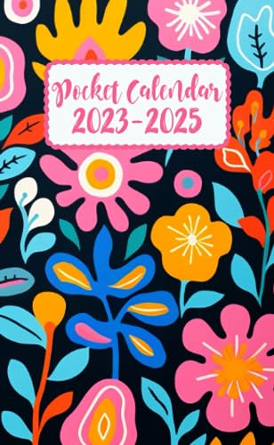 2023-2025 Floral Pocket Planner - 2.5 Year Monthly Calendar from July 2023 to December 2025 | Compact Purse Organizer with Appointment Schedule, Birthday Tracker, Contact List & Password Keeper | Perfect for Women's Handbags, Travel & Daily Planning