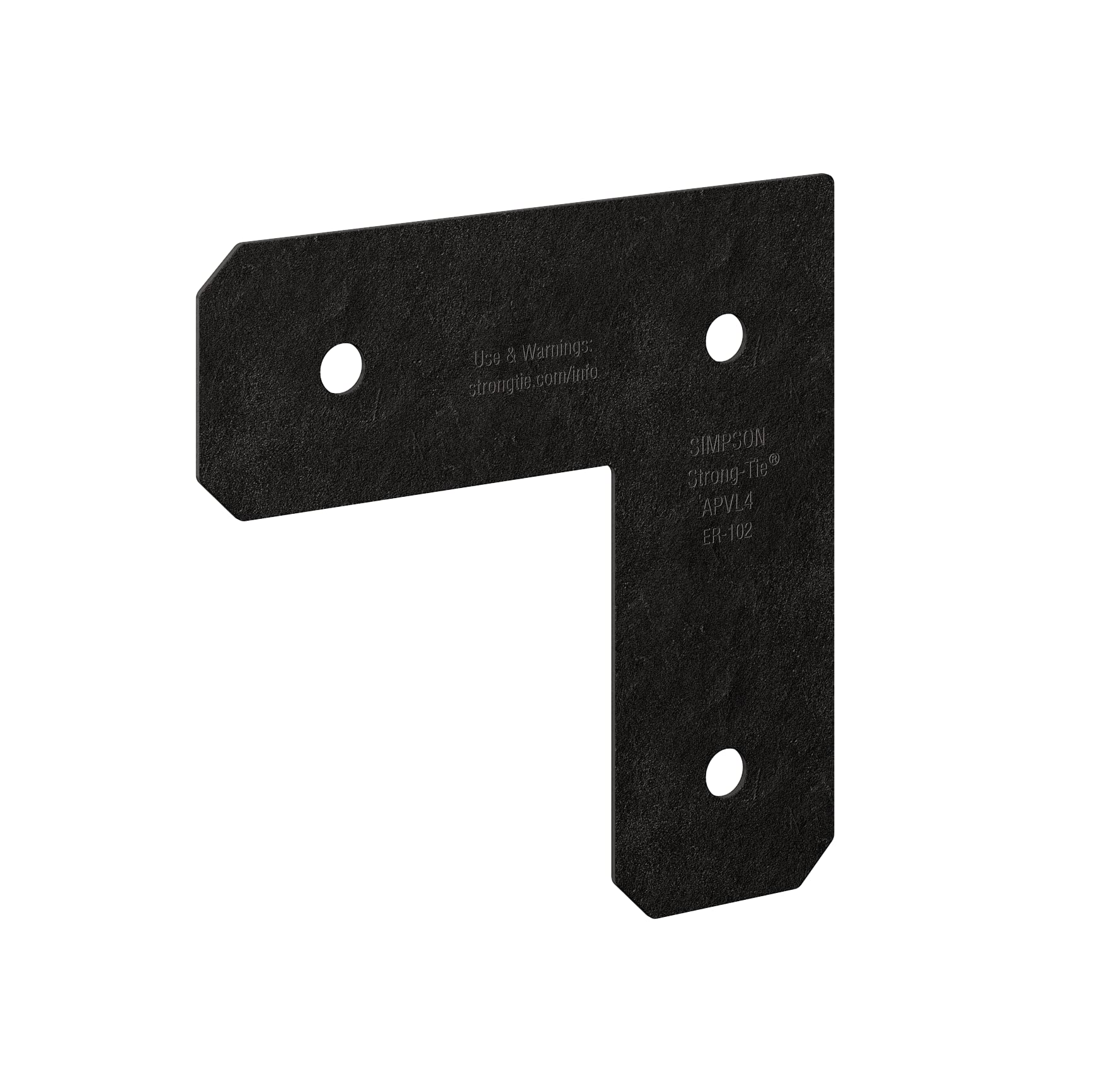 Simpson Strong-Tie APVL4 Black Powder-Coated L Strap for 4x4 Wood Posts (Pack of 8) | Outdoor Deck & Fence Construction Hardware | Weather-Resistant ZMAX Coating for Patio, Pergola & Landscape Projects