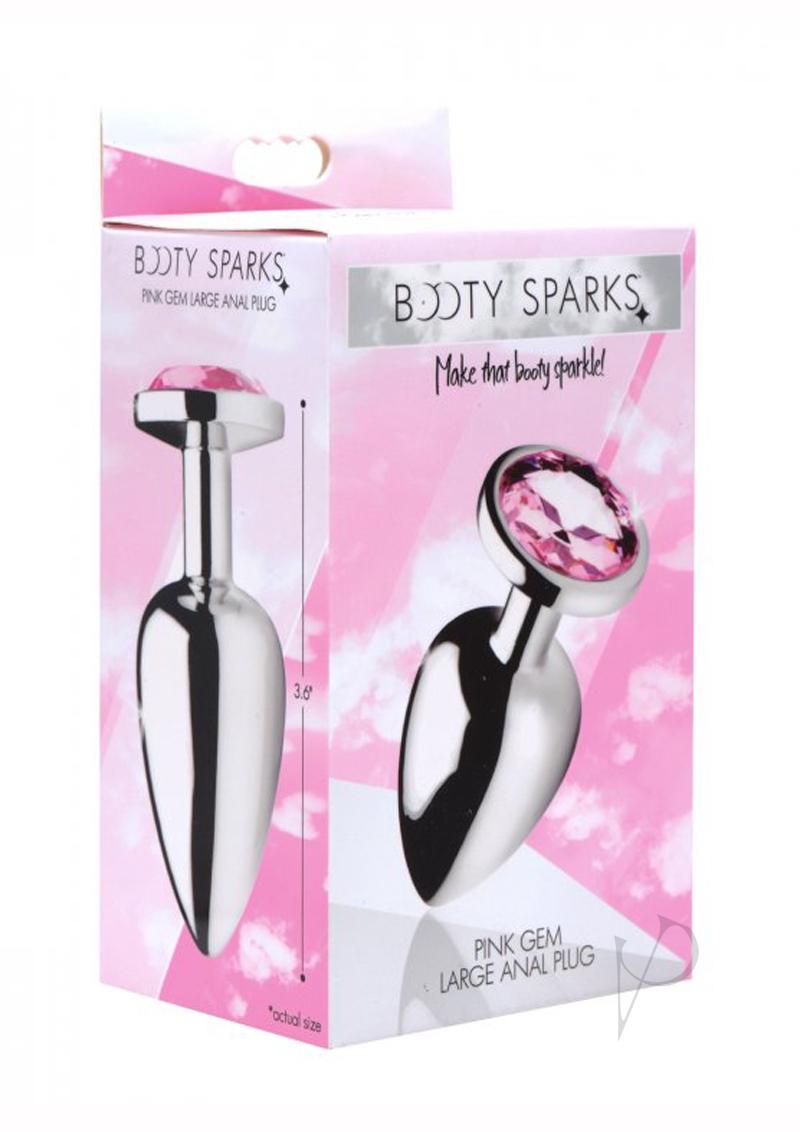 Booty Sparks Pink Gem Large Anal Plug - Premium Silicone Butt Plug for Women & Men - Perfect for Couples Play, BDSM, and Solo Pleasure