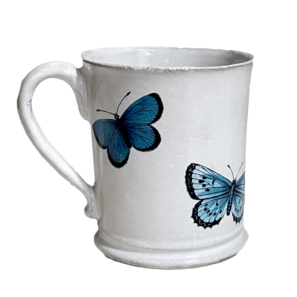 Blue Butterfly Coffee Mug - Elegant Ceramic Tea Cup with Handle, Perfect for Home, Office, or Gift Giving - Great for Morning Coffee, Afternoon Tea, or Decor
