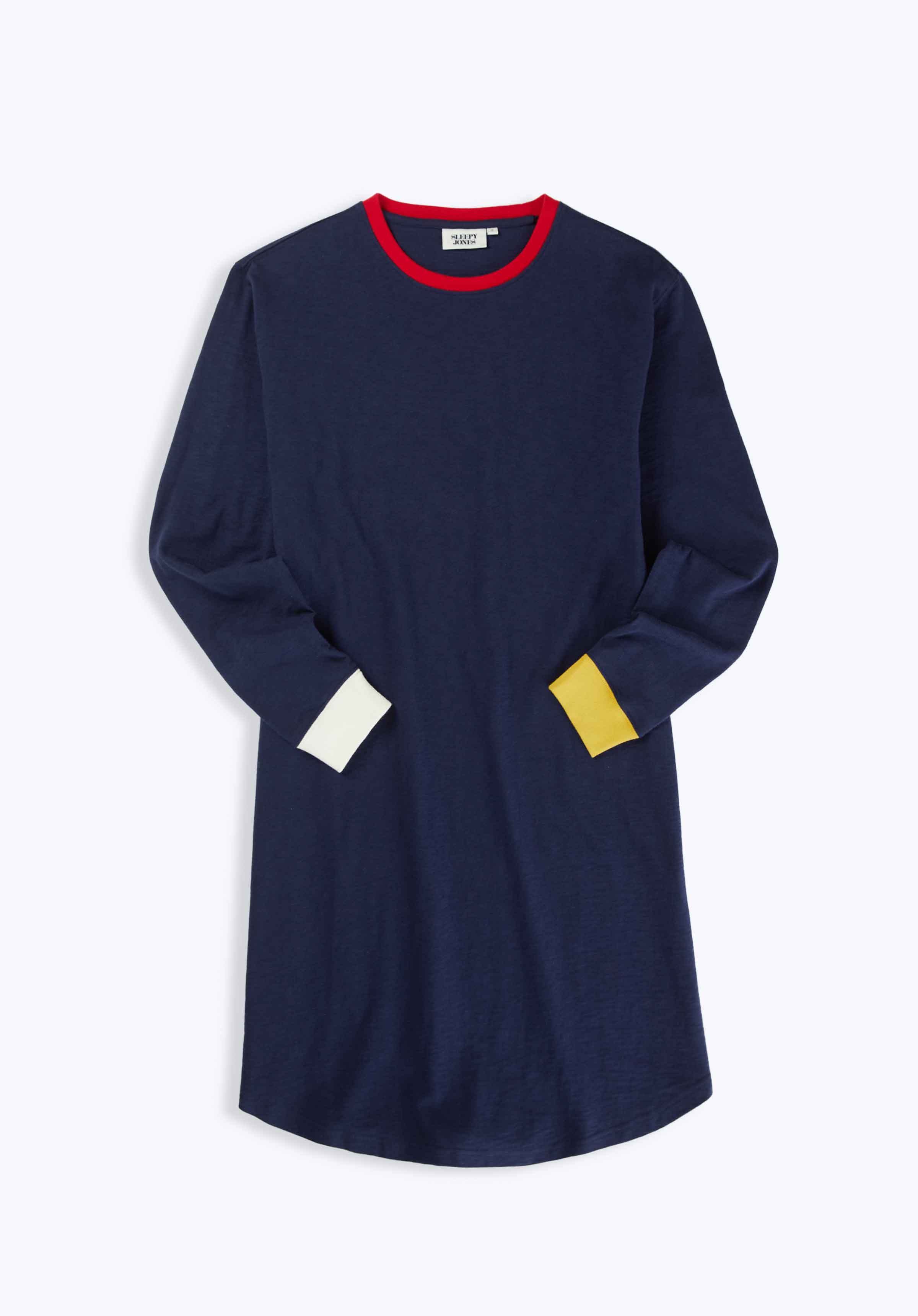 Twyla Women's Navy Colorblock T-Shirt Dress - Casual Summer Dress for Beach, Travel & Everyday Wear