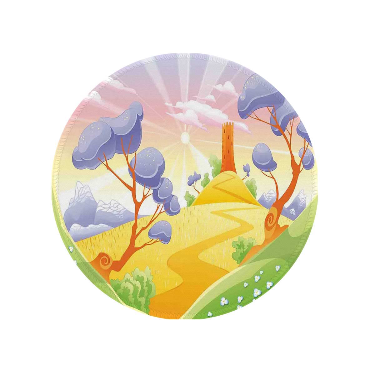 Non-Slip Round Mouse Pad with Rubber Base - 2PCS Set for Laptop & Computer - Cute Cartoon Design for Women & Girls (7.9×7.9×0.12 inches) - Perfect for Office, Gaming & Home Workspace Accessories