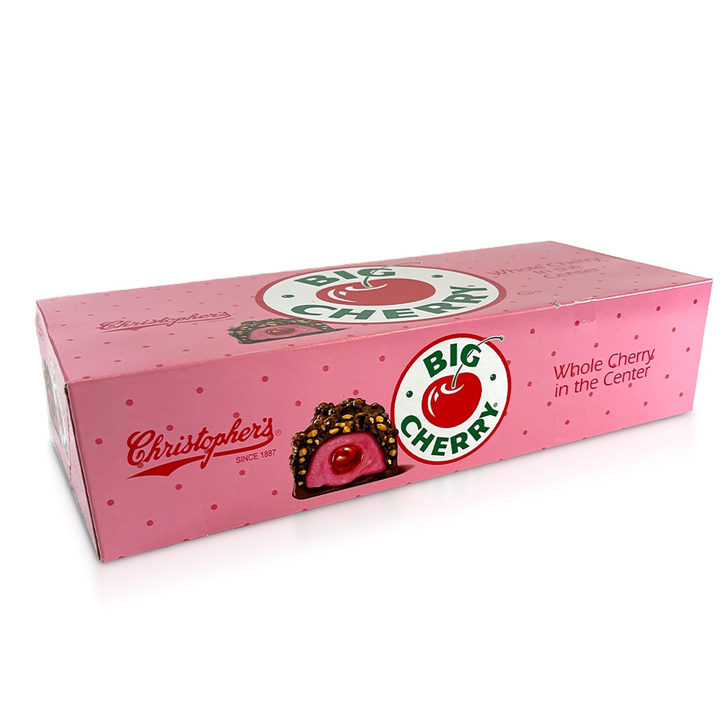 Christopher's Big Cherry Whole Cherry Center Candy Bar - 24 Count Box | Delicious Cherry-Filled Chocolate Treats for Parties, Gifts & Snacking
