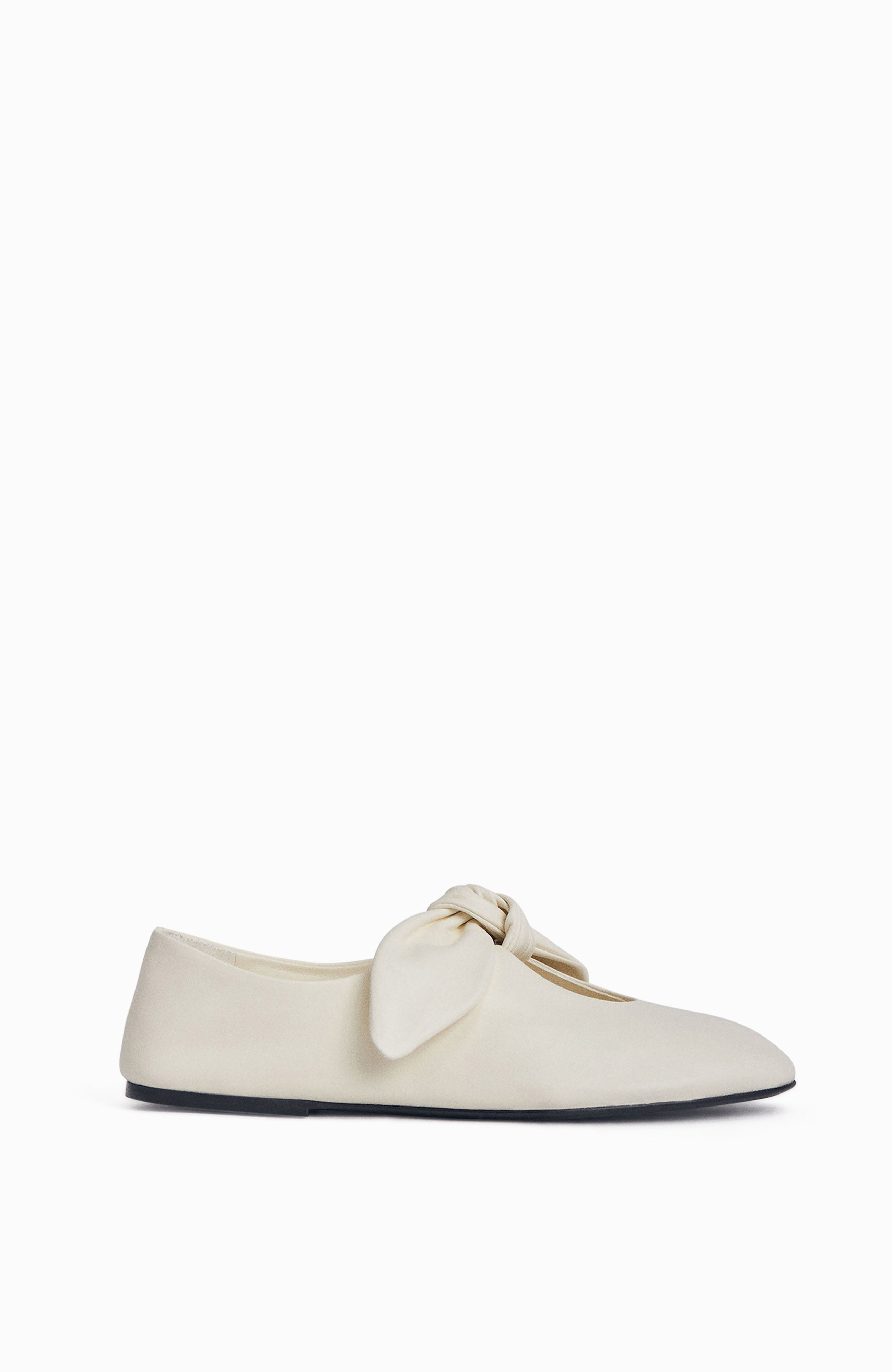 Ivory Bow Flats - Elegant Women's Ballet Flats for Casual Wear, Office & Special Occasions