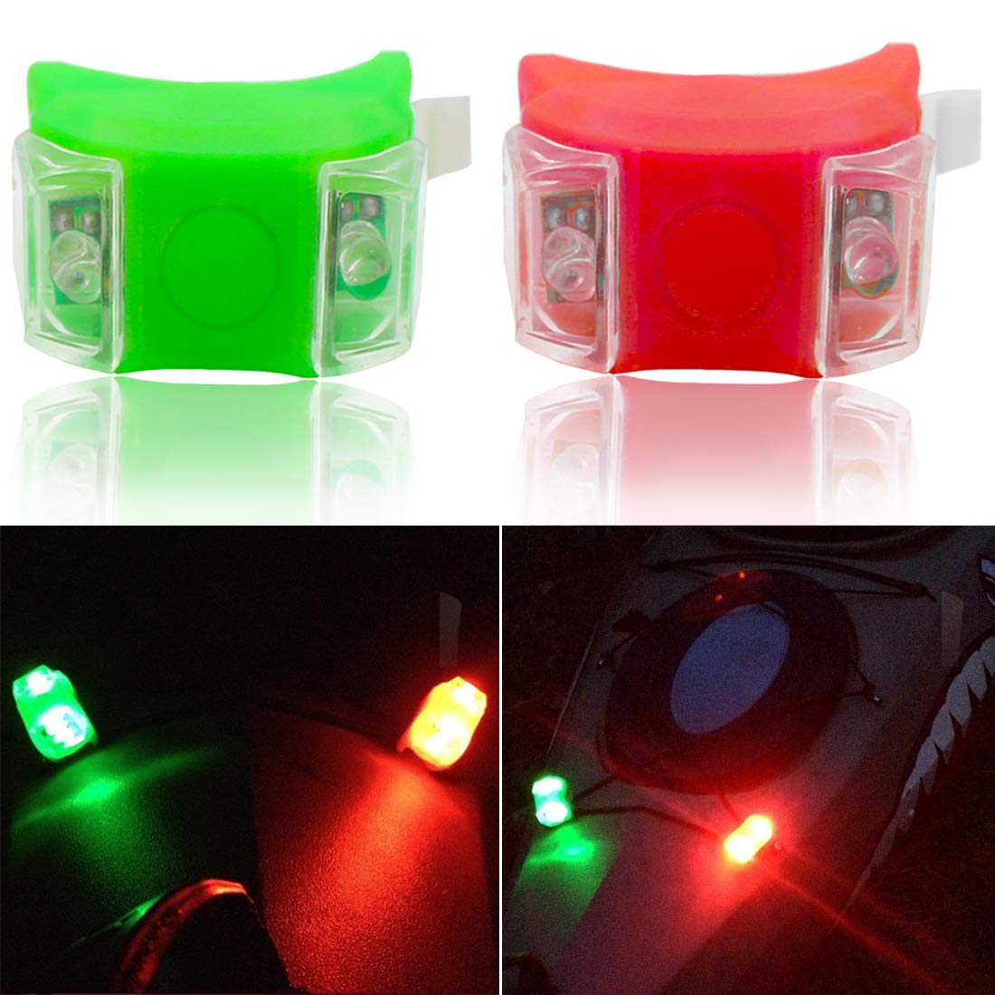 Battery Powered Kayak Navigation Lights - Marine LED for Boats & Kayaks - Perfect for Night Fishing & Water Sports