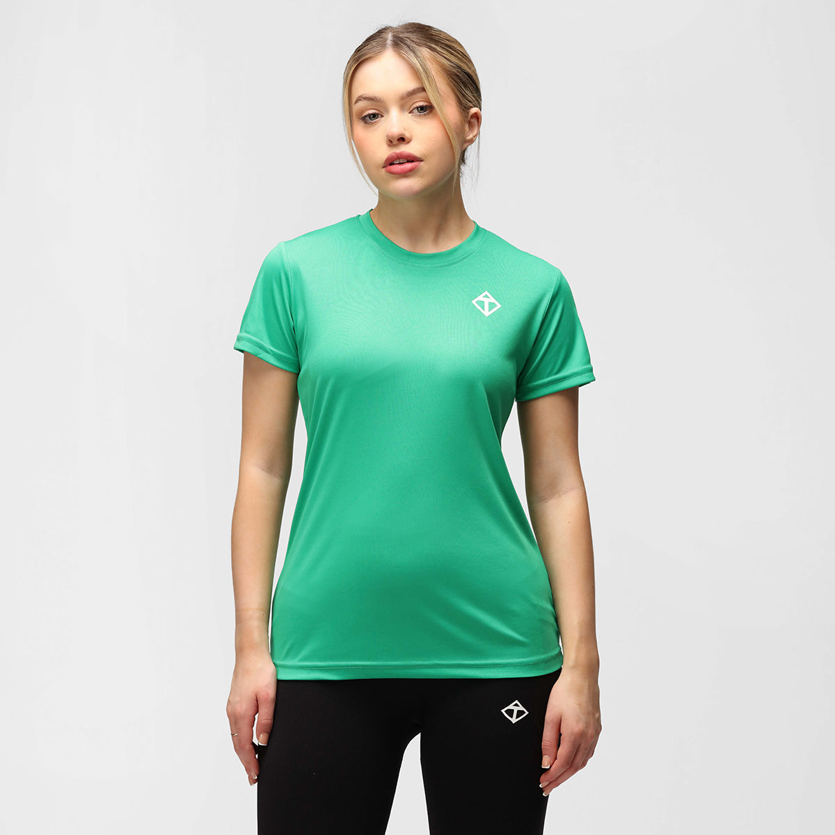 Kelly Green Diamond Women's Technical T-Shirt - Moisture Wicking, Breathable & Quick-Dry for Running, Yoga & Outdoor Activities