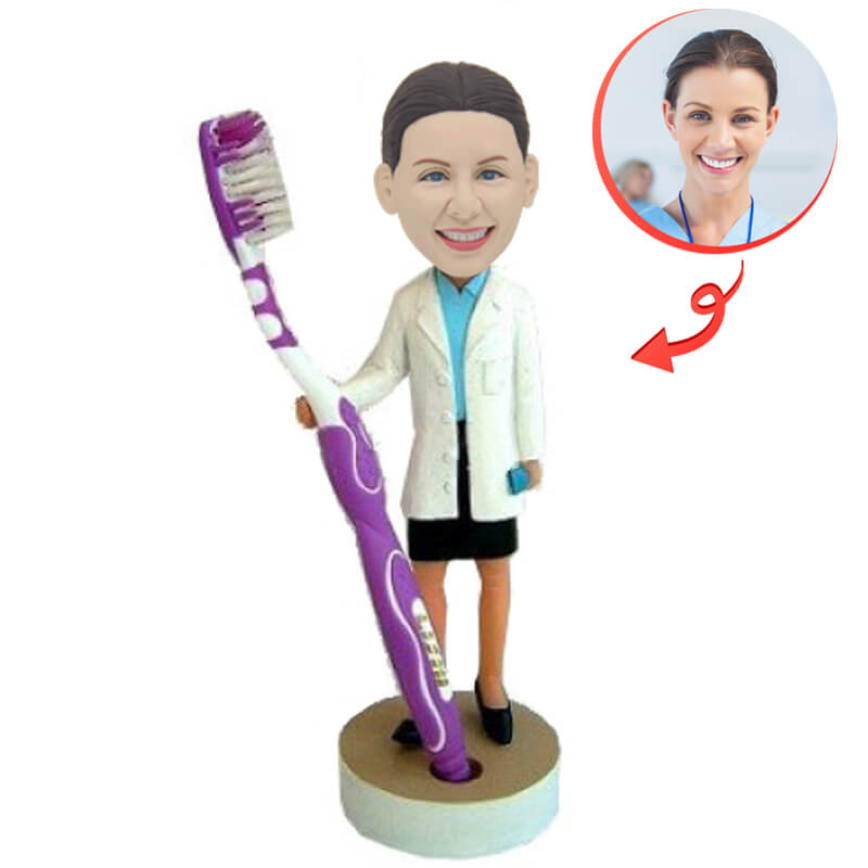 Custom Lady Dentist Bobblehead - Personalized Dentist Figurine for Office Desk Decor, Gifts for Dentists & Dental Professionals | Perfect for Retirement, Graduation & Appreciation Gifts