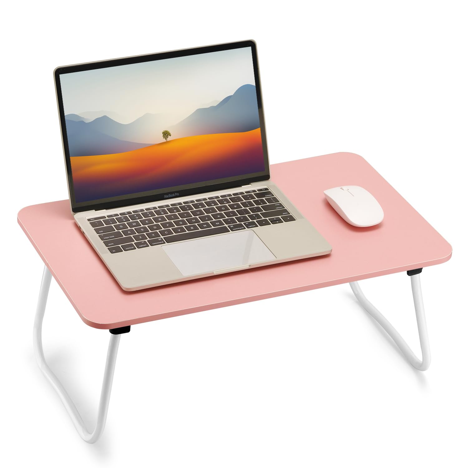 Foldable Laptop Desk - Portable Lightweight Lap Desk for Working, Writing & Drawing - Adjustable Bed Table with Storage Drawer - Perfect for Breakfast, Office, Picnic & Travel (Pink)