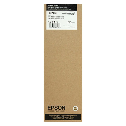 Epson Ultrachrome XD Photo Black Ink Cartridge 700ml (T694100) - High-Quality Ink for Professional Photo Printing, Art Reproduction & Large Format Graphics