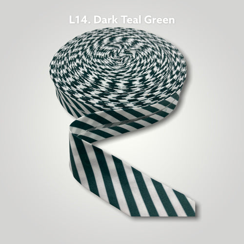 Premium Cotton Bias Binding Tape - Dark Teal Green Stripe (1 inch/25mm) for Sewing, Quilting & DIY Crafts - Perfect for Garment Edges, Home Decor & Scrapbooking Projects