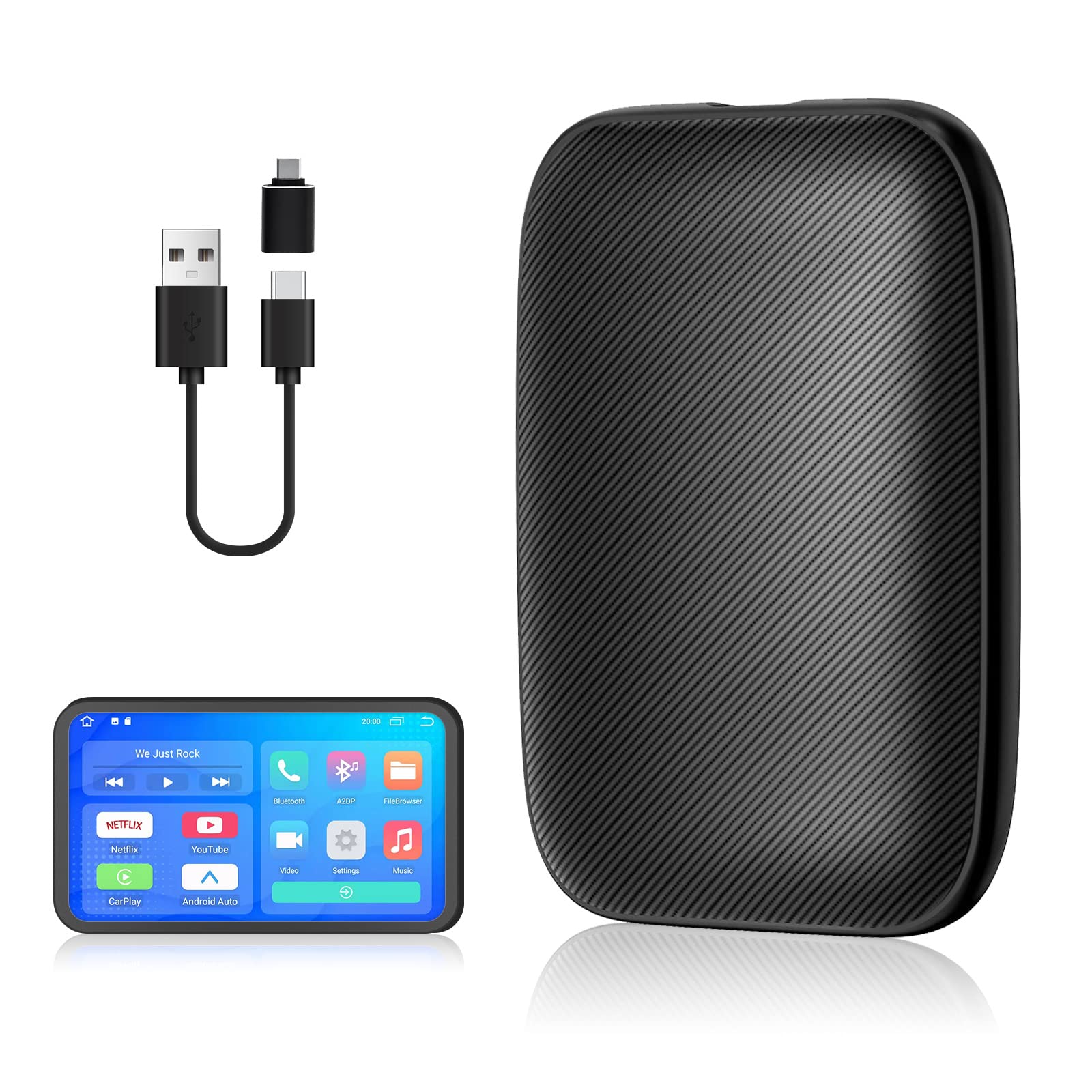 Wireless CarPlay Adapter with Netflix & YouTube - Magic Box AI Box Lite for Factory CarPlay Cars | Convert Wired to Wireless Apple CarPlay & Android Auto | Perfect for Streaming Entertainment During Road Trips & Commuting
