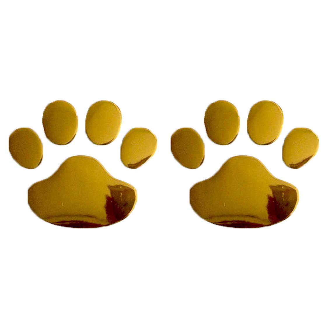 Spedy PVC Bear Paw Dog Car Sticker 2-Pack in Sun Yellow - Fun Pet Lover Decals for Car Windows, Laptops & Water Bottles