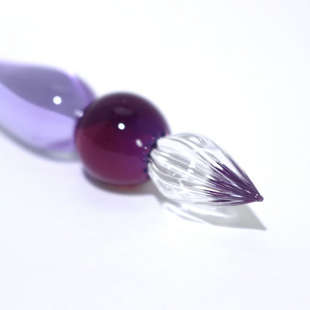 Japanese Glass Dip Pen - Short Purple Calligraphy Pen for Writers, Artists & Lettering - Perfect for Ink Drawing, Handwriting Practice & Unique Gifts