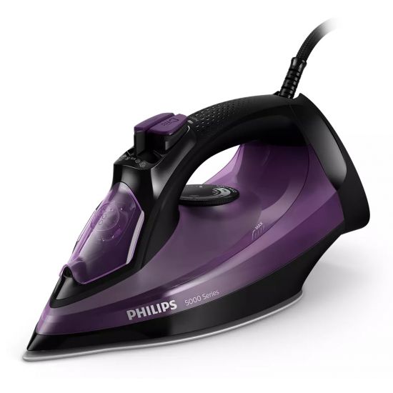 Philips 5000 Series Steam Iron 2400W - Dark Purple (Model DST5030/80) | Powerful Steam Output for Wrinkle-Free Clothes | Perfect for Home, Office & Travel Use