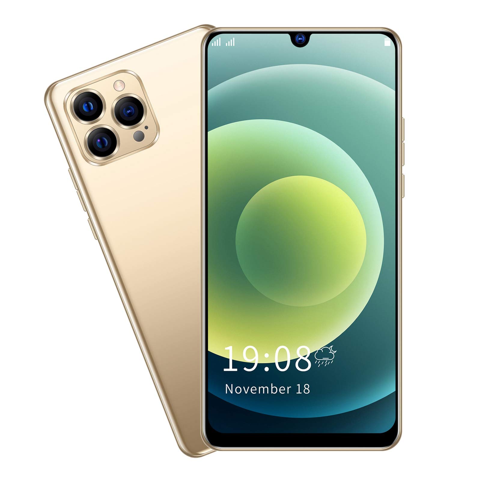 Yoidesu Unlocked Smartphones, IP12 PRO+ 6.26-inch Screen Android Phone, Dual SIM, 1+8GB RAM, 128GB Expandable Storage, 1950mAh Battery (Golden) - Perfect for Travel, Business & Everyday Use