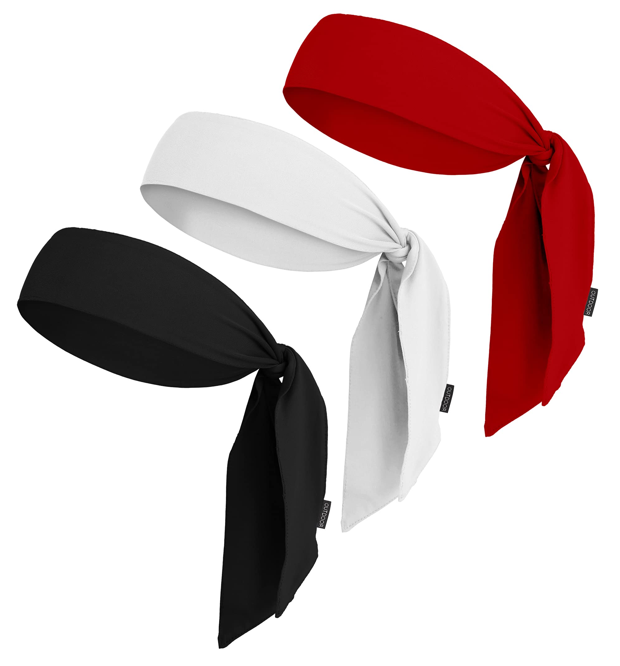OutdoorEssentials Sweatband Headband for Men - Breathable Sports Headband for Running, Workout, Yoga & Long Hair - Ninja Style Athletic Head Tie for Fitness & Outdoor Activities