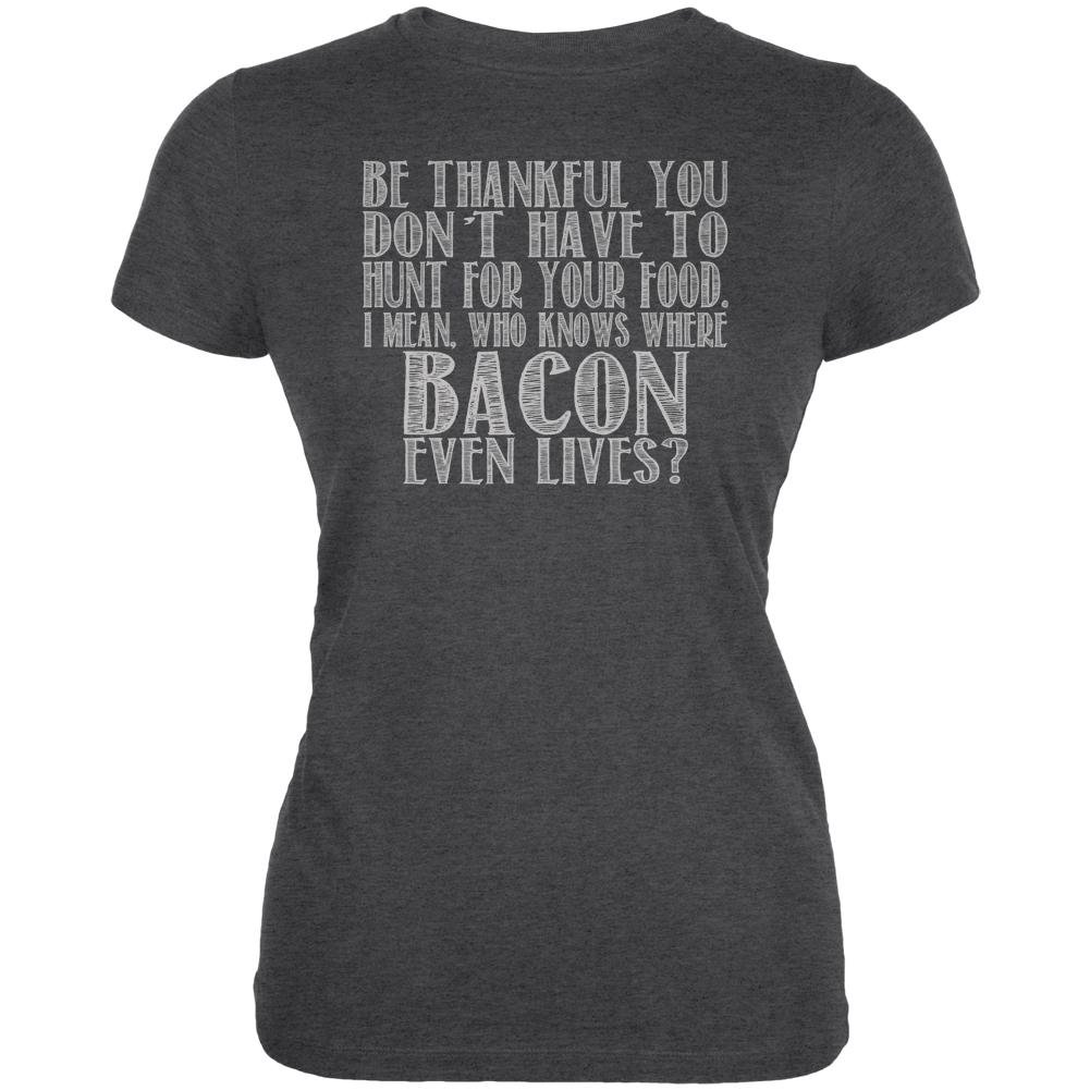Old Glory Hunt for Bacon Juniors Soft T-Shirt | Patriotic Hunting Graphic Tee for Kids & Youth | Perfect for Outdoor Adventures, Camping & Casual Wear