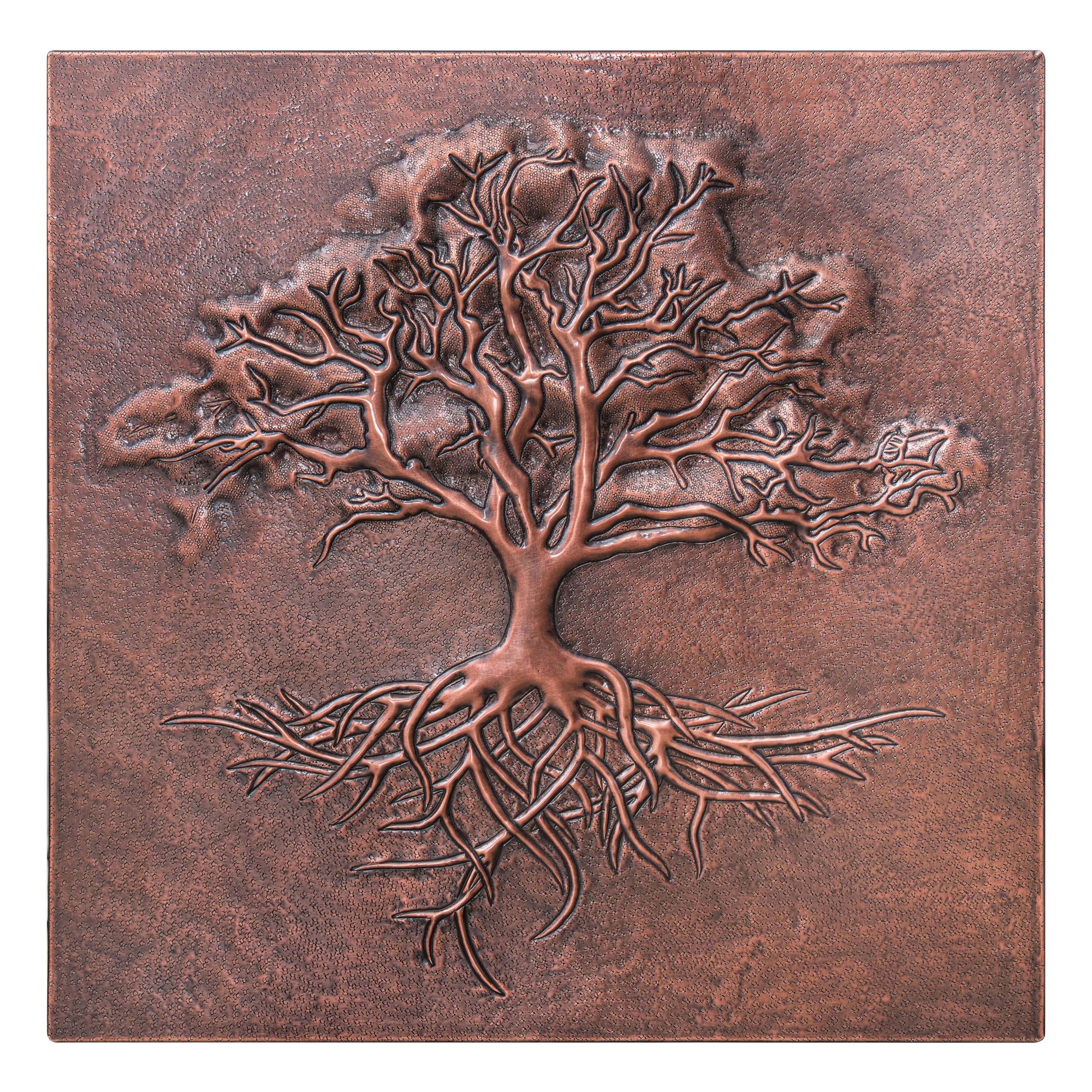 Handmade Copper Backsplash Tile - Tree with Roots Design, Custom Kitchen Backsplash Panel for Indoor & Outdoor Wall Decor (Brown) | Perfect for Farmhouse, Rustic, and Modern Home Decor