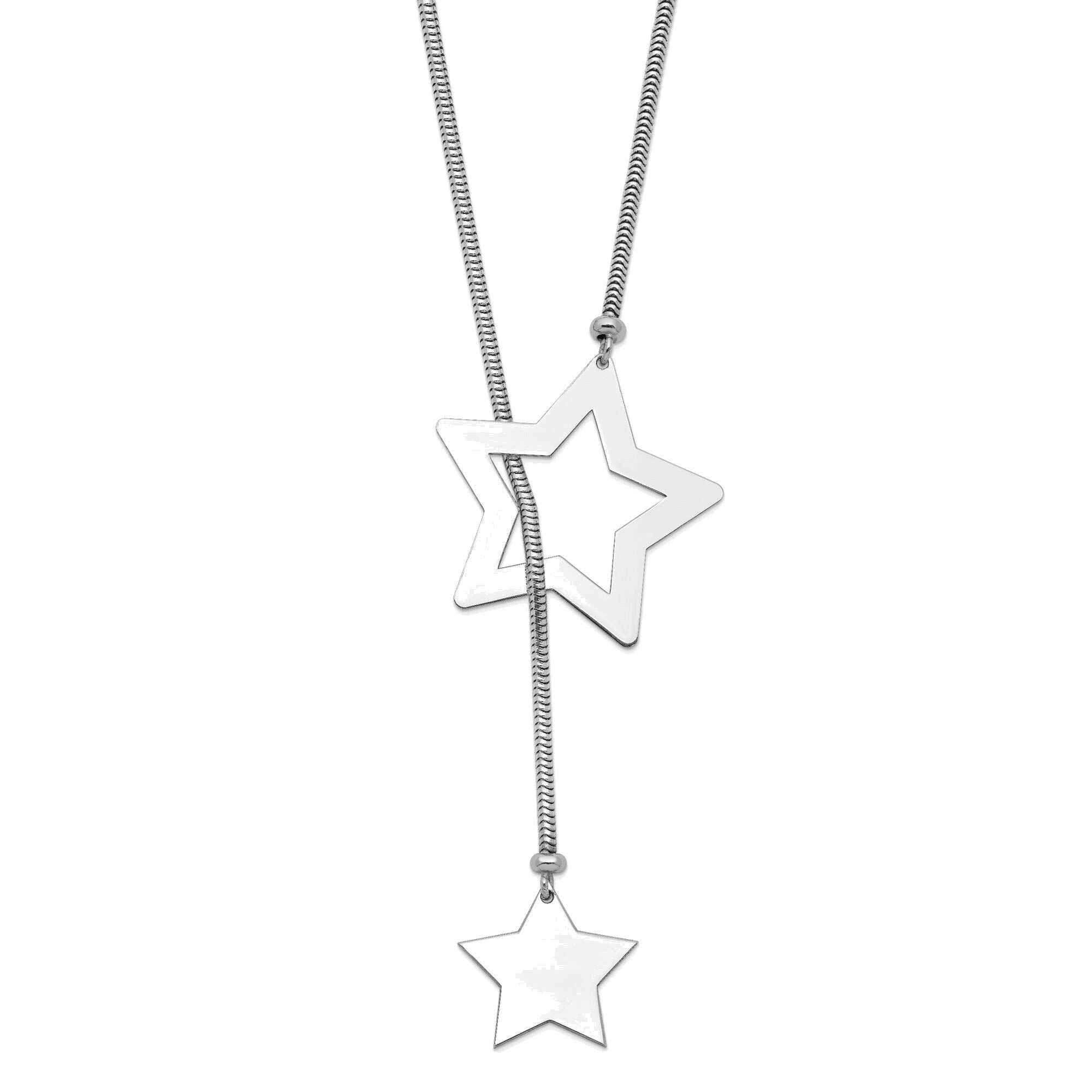 Sterling Silver Star Necklace for Women - Elegant Cable Wrap Jewelry for Daily Wear