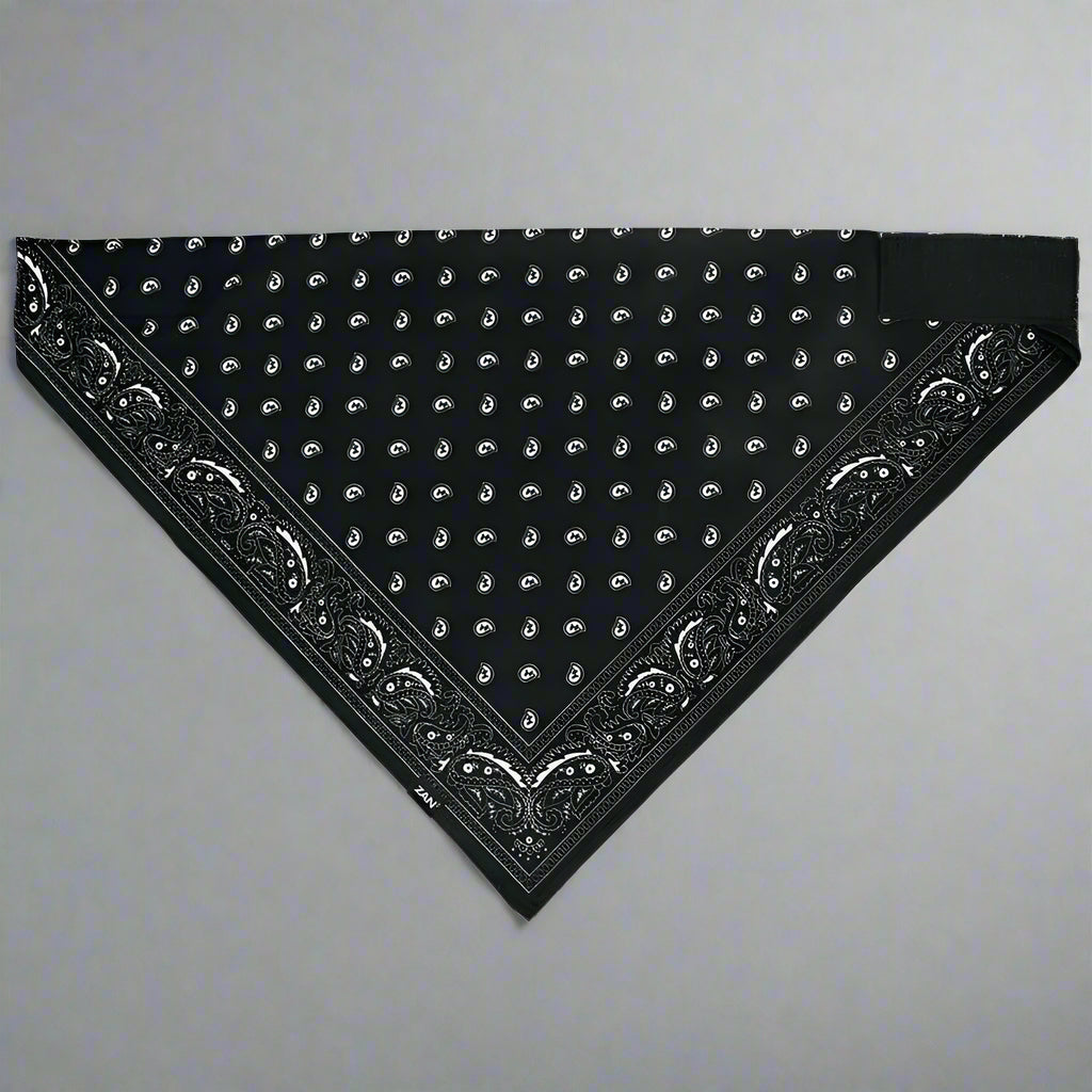 ZANheadgear 3 In 1 Classic Black & White Paisley Bandana - Headband, Neck Gaiter & Face Cover for Outdoor Activities, Sports & Fashion Accessories