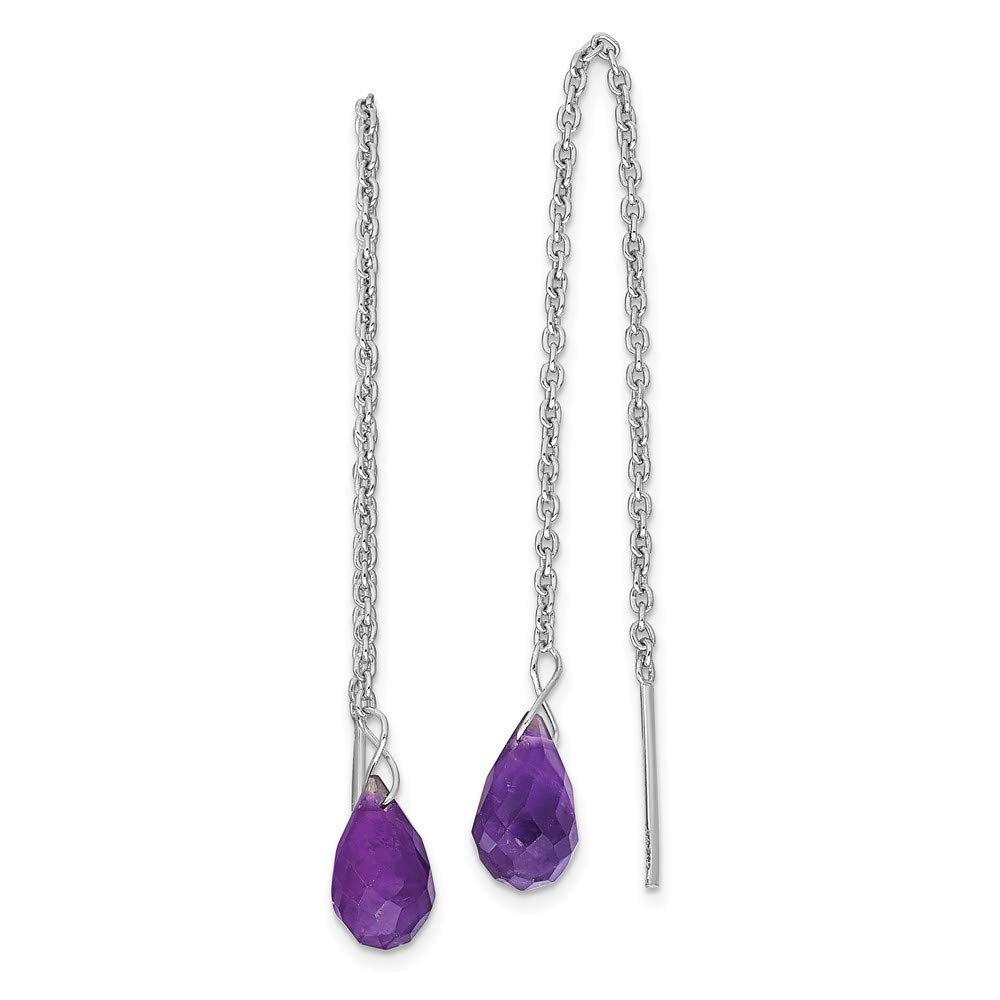 925 Sterling Silver Amethyst Bead Dangle Earrings for Women | Elegant Fine Jewelry Gift for Her | Perfect for Weddings, Parties & Special Occasions