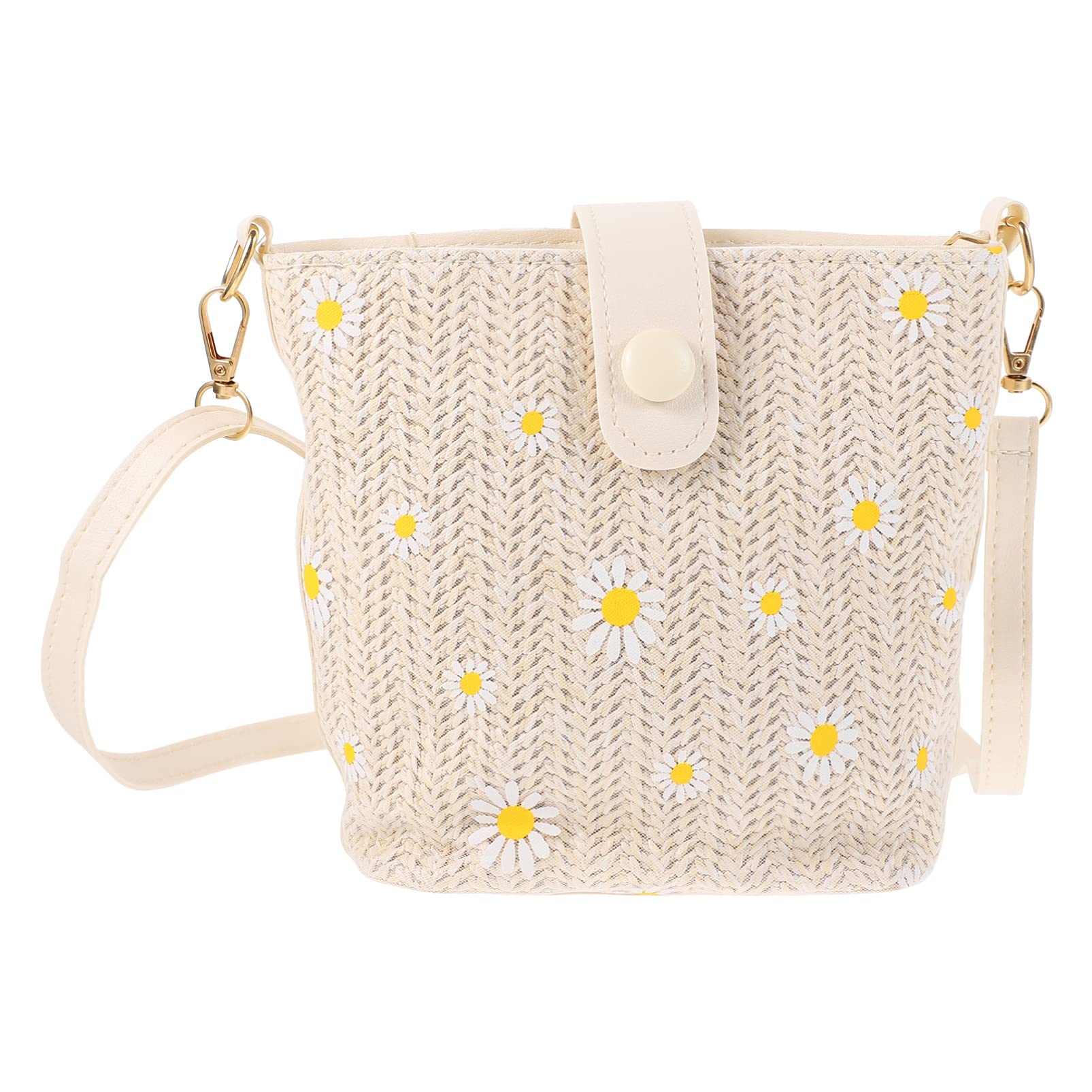 KESYOO Daisy Rattan Shoulder Bag - Straw Woven Crossbody Purse for Women, Boho Messenger Bag & Makeup Pouch, Perfect for Beach, Summer Outfits & Casual Daily Use