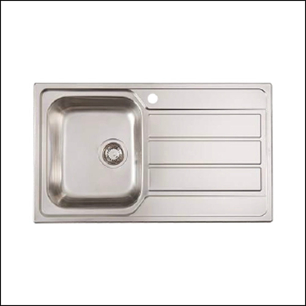 Euro Appliances MS100S Left Hand Single Bowl Kitchen Sink with Drainer - Perfect for Small Kitchens, Apartments & RVs | Stainless Steel Undermount Sink for Modern Homes