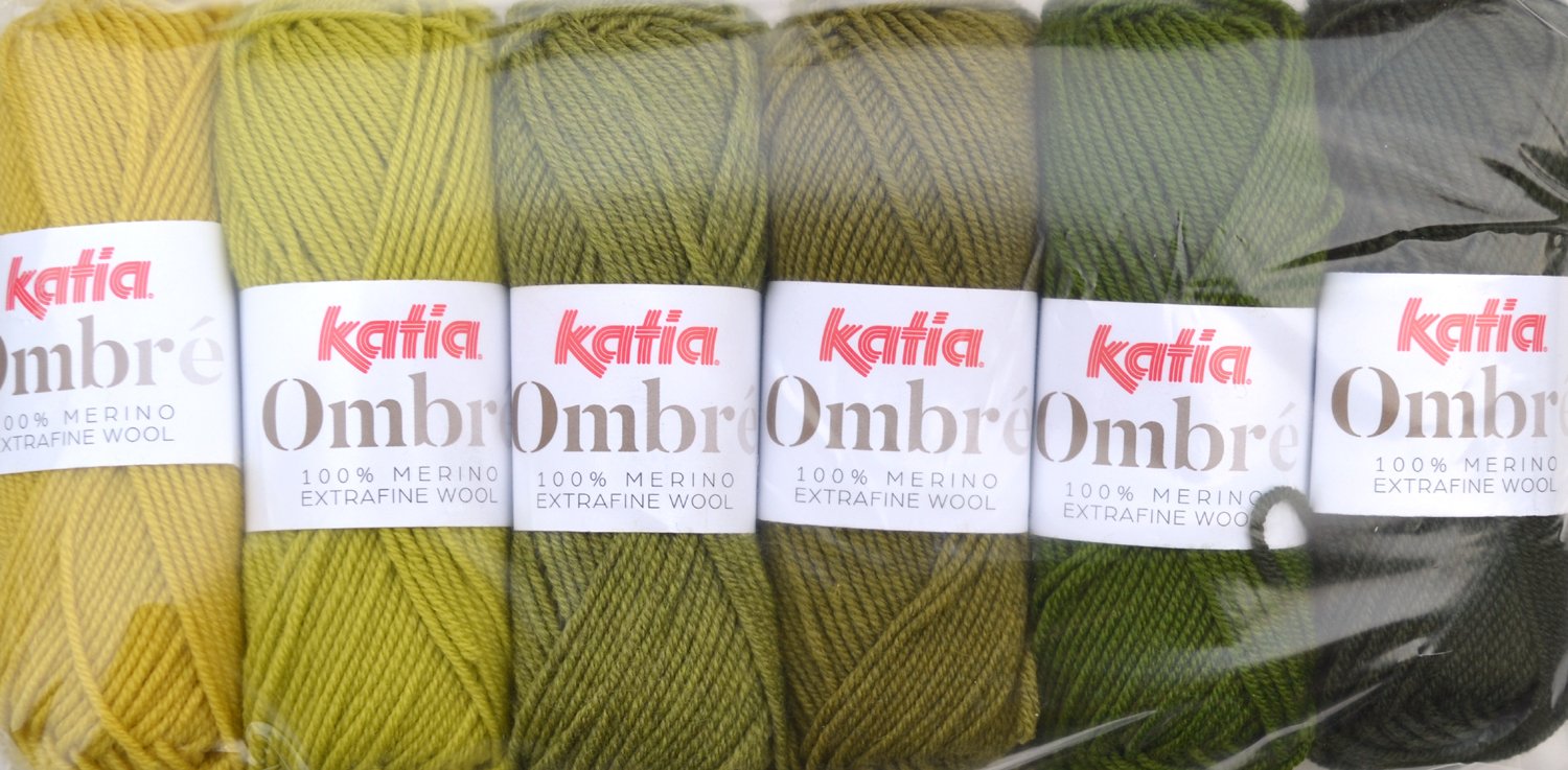 Katia Ombre Yarn Kit (08 - Greens) - Premium Hand Knitting Wool for Scarves, Sweaters & DIY Crafts - Perfect for Crochet, Knitting & Home Decor Projects