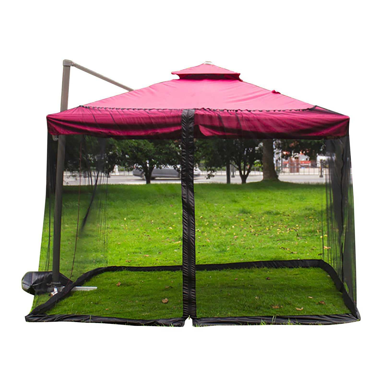 10FT HMLOPX Outdoor Garden Shade Sail - UV Protection Mosquito Net with Zippered Mesh Enclosure for Patio, Deck, Poolside Furniture Cover | Perfect for Outdoor Dining, Lounging & Summer Gatherings