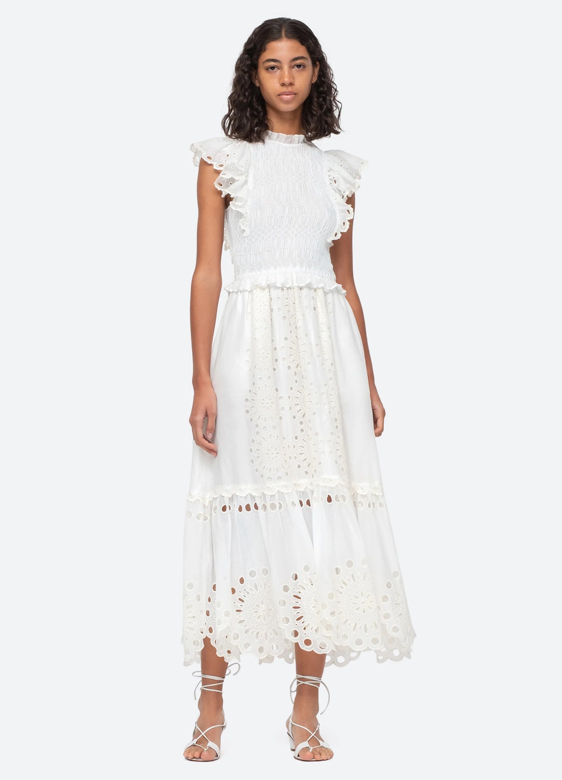 Addie Dress in Cream - Elegant Women's Summer Dress for Casual Outings & Special Occasions
