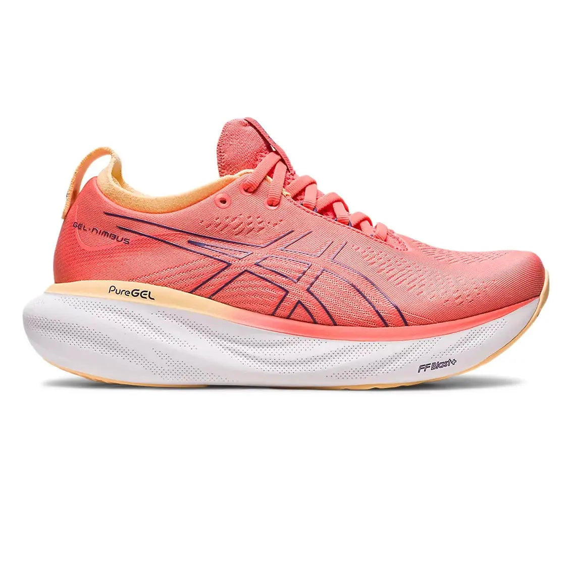 ASICS GEL-Nimbus 25 Women's Running Shoes - Lightweight Cushioned Sneakers for Jogging & Gym Workouts (Papaya/Dusty Purple) | Perfect for Road Running, Training & Everyday Wear
