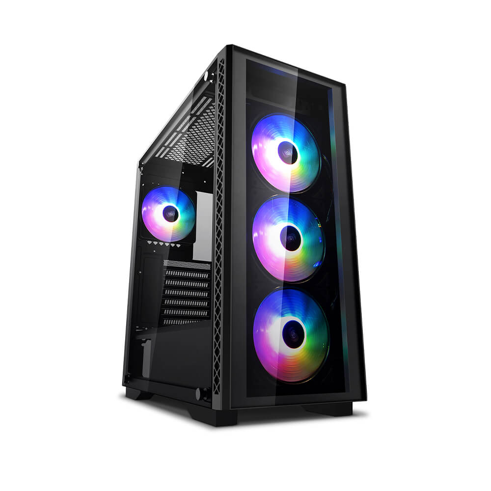 Deepcool Matrexx 50 ADD RGB Mid Tower ATX PC Case with 4 Pre-Installed RGB Fans - High Airflow Gaming Computer Case for Home & Office Use