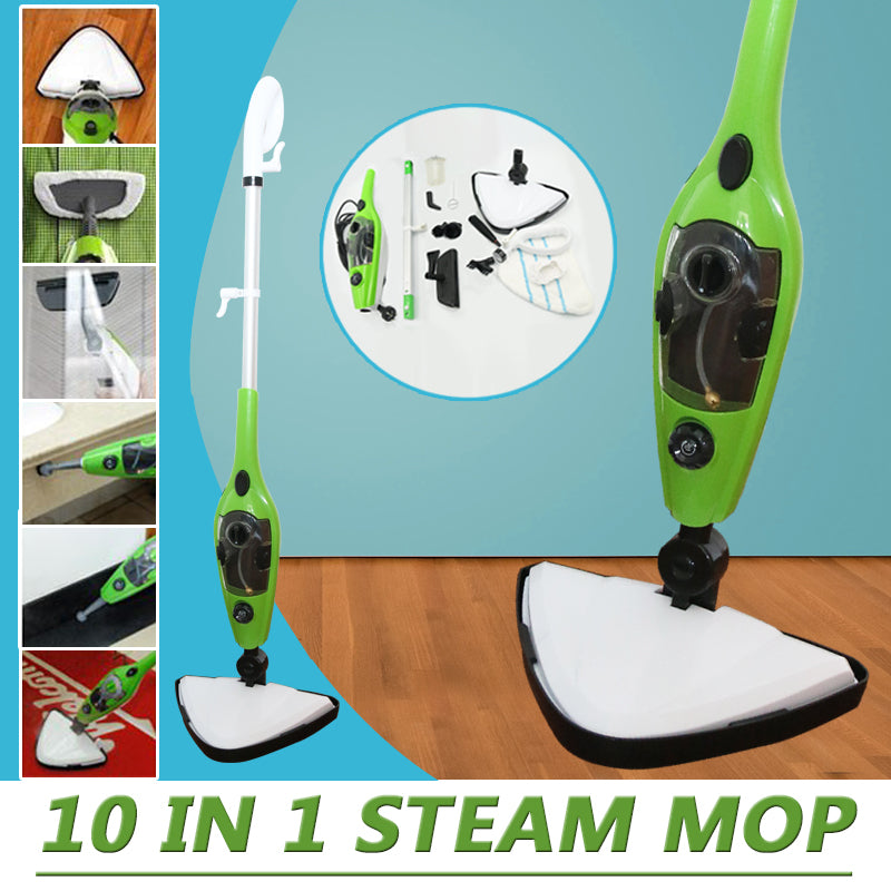 10-in-1 360° Steam Mop Floor Cleaner with Adjustable Handle - Multi-Surface Steam Cleaning for Hardwood, Tile & Kitchen Floors - Perfect for Home, Office & Pet Hair Removal