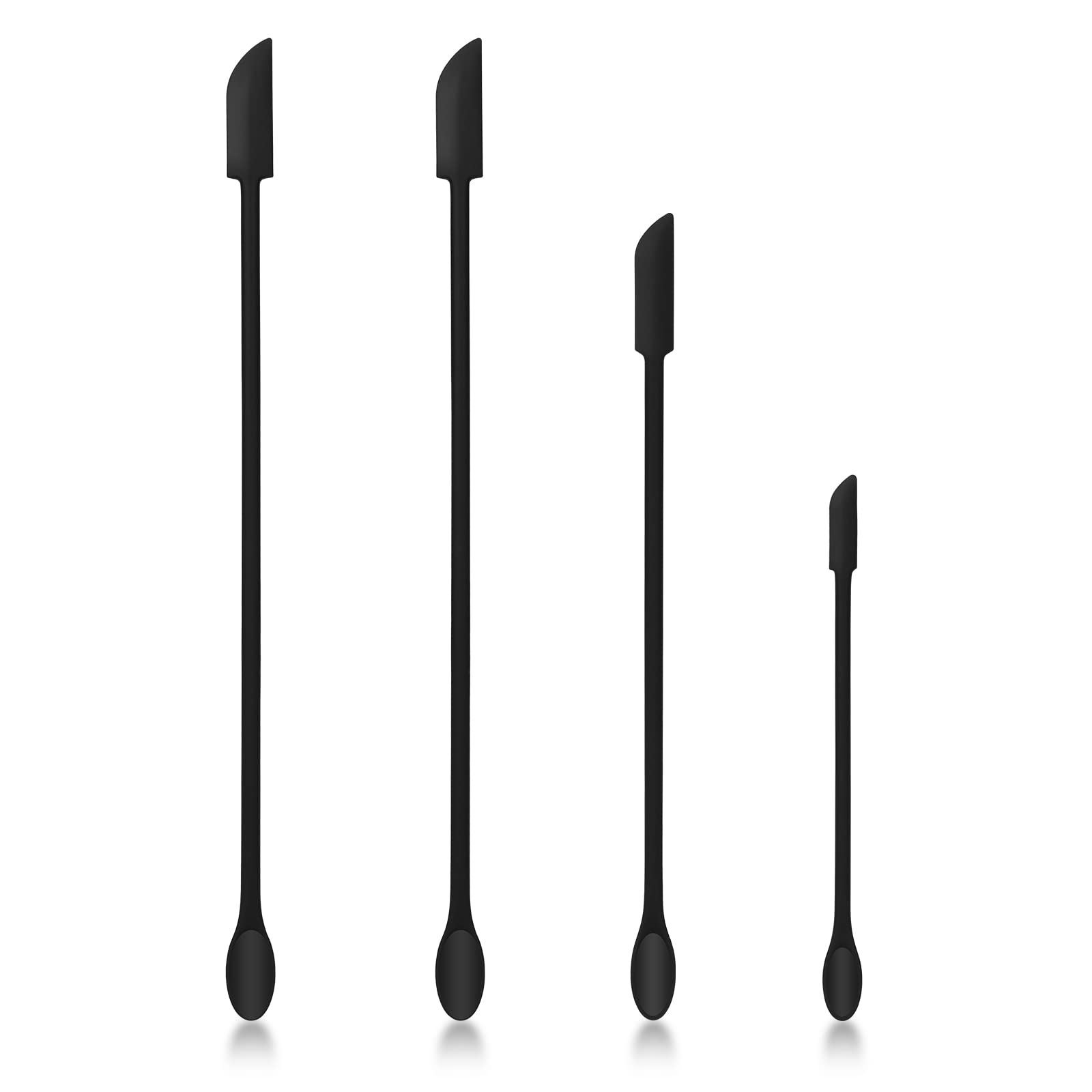 Mini Silicone Makeup Spatula - Black Cosmetic Jar Scraper Tool for Getting Every Last Drop of Foundation, Cream & Skincare - Perfect for Travel, Home & Professional Makeup Kits