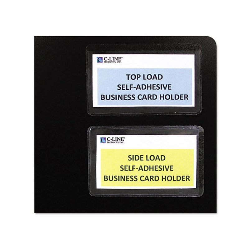 Self Adhesive Business Card Holders - Pack of 10, Clear Plastic Card Displays for Office, Retail & Trade Shows - Perfect for Desks, Counters & Walls
