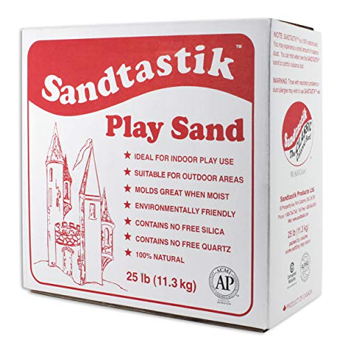 Sandtastik Sparkling White Play Sand - 25 lb (11.3 kg) Non-Toxic Sensory Sand for Kids | Perfect for Sandboxes, Sand Trays, Sensory Tables & Water Play | Mold, Scoop & Build Creative Sandcastles | Safe Indoor & Outdoor Educational Play