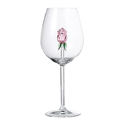 JINDAO Rose Wine Glasses with Real Rose Inside - Elegant Stemless Wine Mugs for Birthday, Wedding, Anniversary & Christmas Gifts (Set of 2, Black) - Perfect for Romantic Dinners, Valentine's Day Surprises & Special Occasion Celebrations