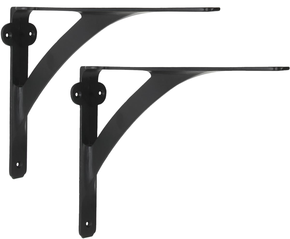 Heavy Duty Black Iron Shelf Brackets for 10