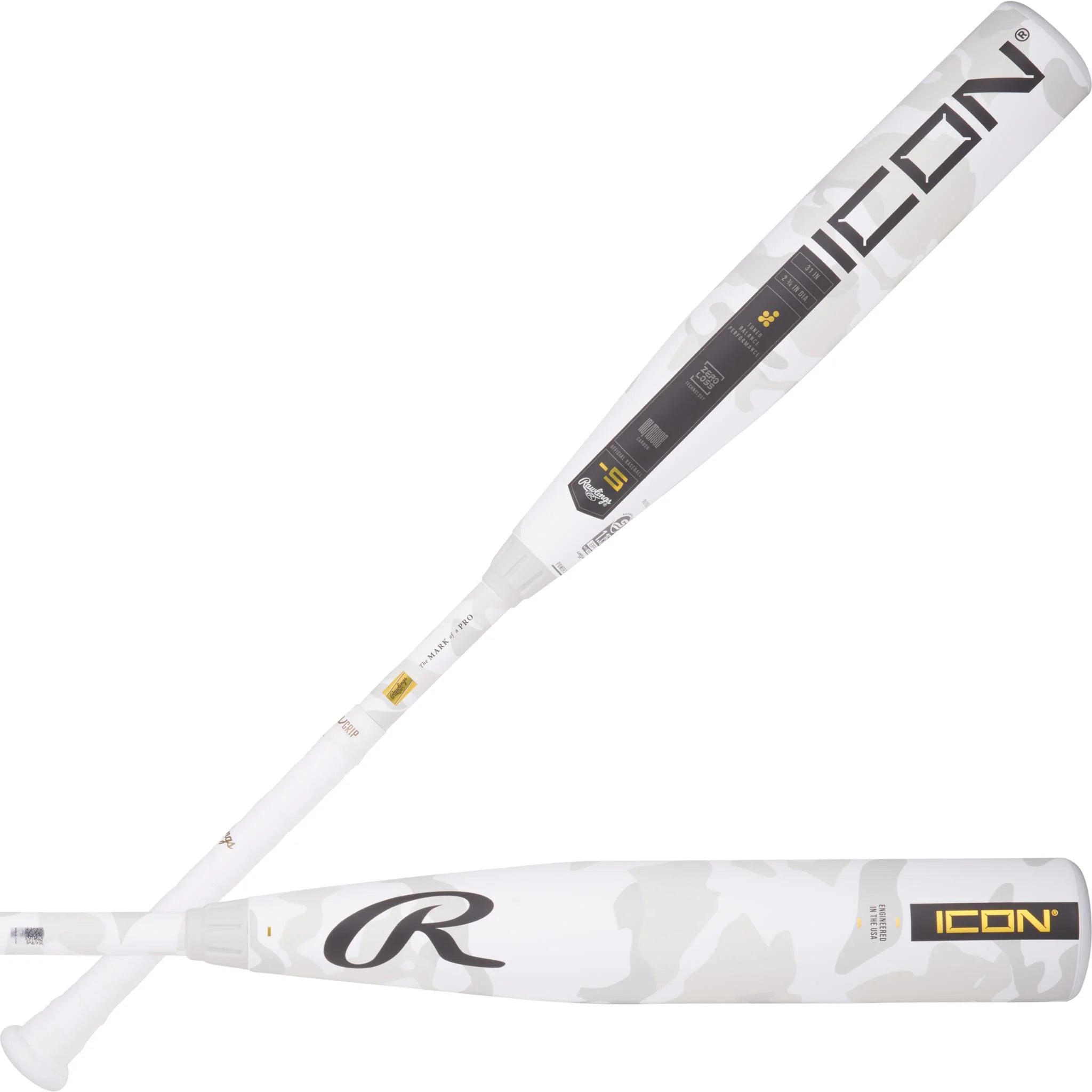 Rawlings 2025 Icon (5) Baseball Bat - Youth & Adult Size for Baseball, Softball & Training - Perfect for Games, Practice & Home Batting Drills